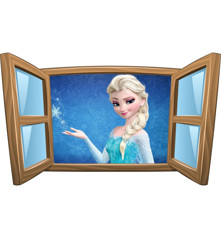 Sticker enfant fenêtre Elsa La Reine des Neiges