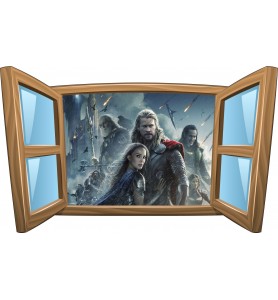 Sticker enfant fenêtre Thor