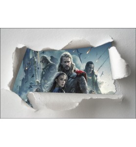 Stickers enfant papier déchiré Thor