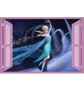 Sticker enfant fenêtre Frozen La Reine des Neiges Elsa