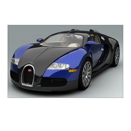 Sticker autocollant Voiture Bugatti Veyron Bleu Sport 130x83 cm Bugatti Veyron B
