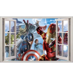 Sticker enfant fenêtre Avengers