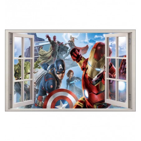 Sticker enfant fenêtre Avengers