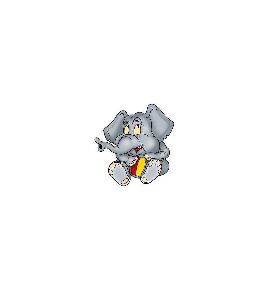 sticker Autocollant enfant Elephanteau gris E044