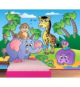 Papier peint enfant géant Animaux de la jungle 602