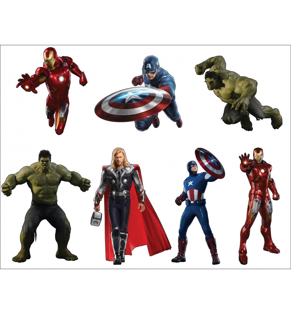 Stickers planche enfant super heros Avengers