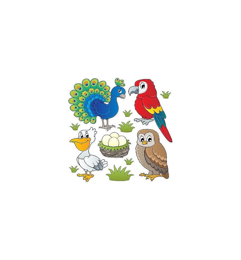 Stickers kit enfant planche de stickers Oiseaux réf 3695