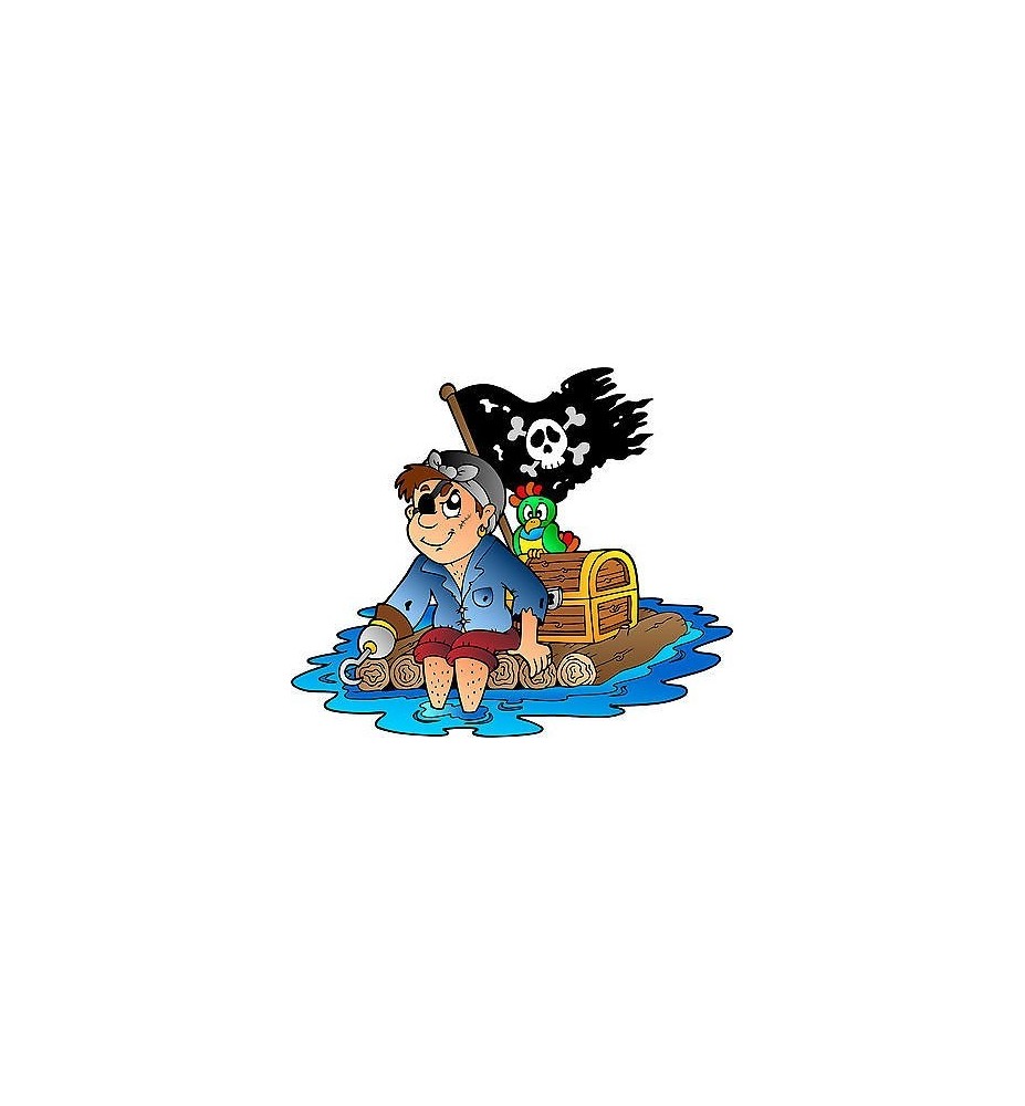 Stickers enfant Pirate réf 3693 (Dimensions de 10cm à 130cm de largeur)