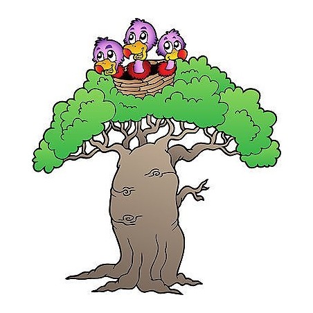 Sticker enfant Oiseaux arbre réf 3725
