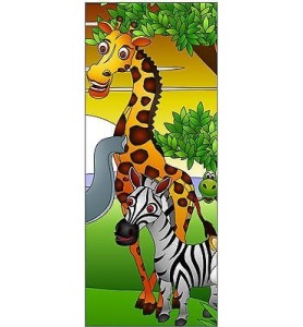 Sticker enfant porte Animaux Girafe